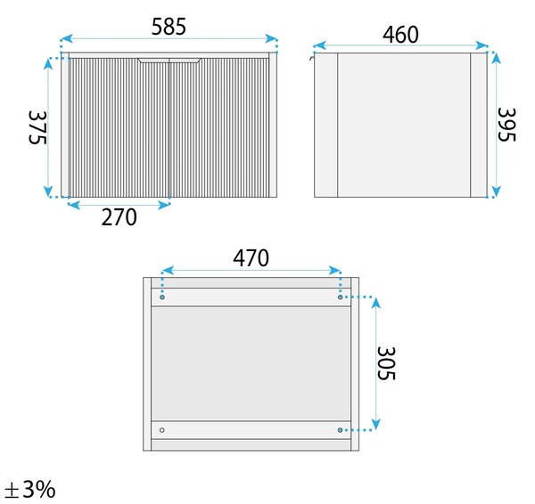 Set di mobili da bagno con lavabo Mario 60cm Grey