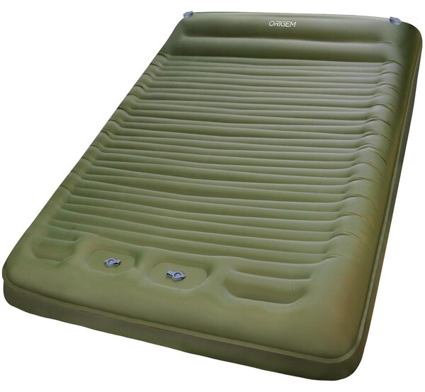 Materasso gonfiabile matrimoniale - 200 x 145 x 14 cm - Nylon - Verde