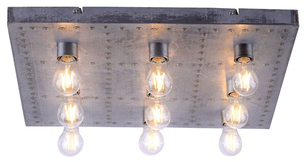 Lampada da soffitto, argento, rivetti, L 60 cm