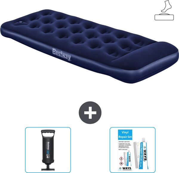 Materasso gonfiabile Bestway - 1 persona - 76 x 185 x 28 cm - Blu - Accessori inclusi