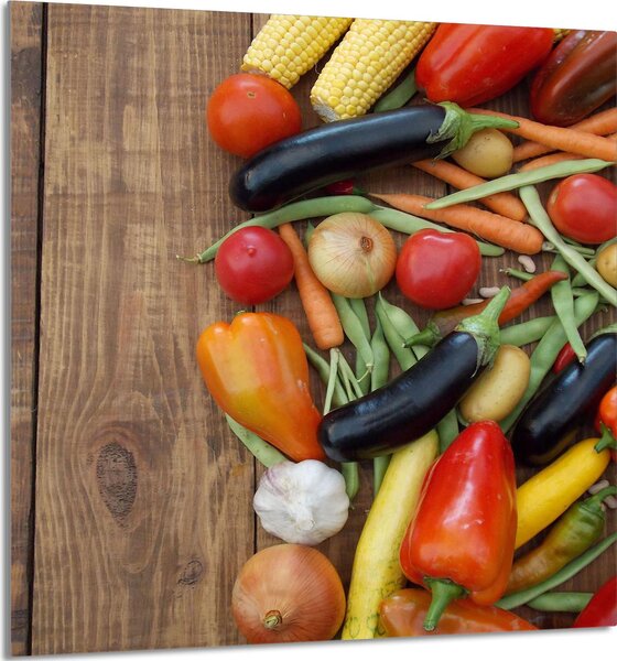 PIATTO IN VETRO PER CUCINA 60x65 verdure