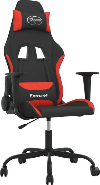 VidaXL Sedia da gioco in tessuto nero e rosso