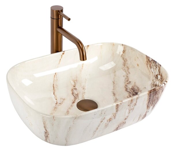 Lavabo da appoggio Rea Belinda Marrone Shiny