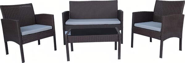 Set di 4 mobili da esterno Zita marrone-beige