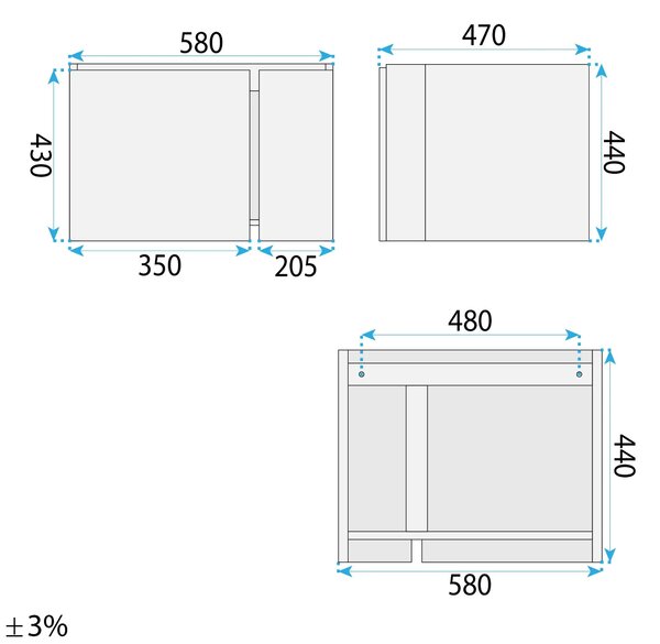 Set di mobili da bagno con lavabo Tula 60cm Beige