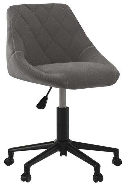 VidaXL Sedia da ufficio girevole in velluto grigio scuro