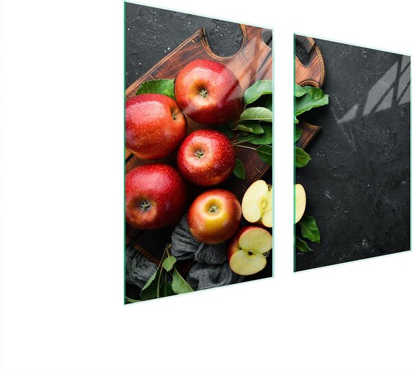 Piatto Di Protezione In Vetro Per Cucina 65X52 Mele