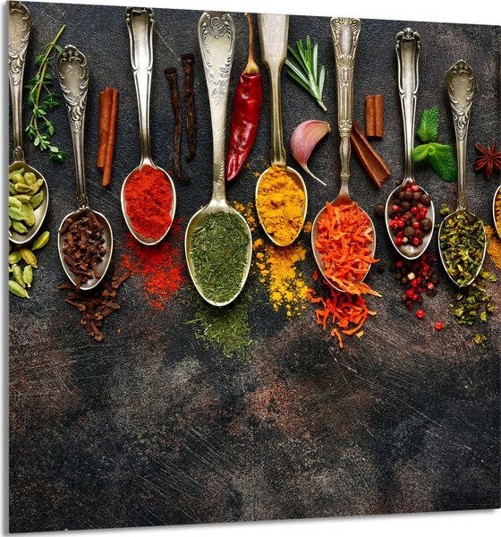 PIATTO IN VETRO PER CUCINA 60x65 Spezie