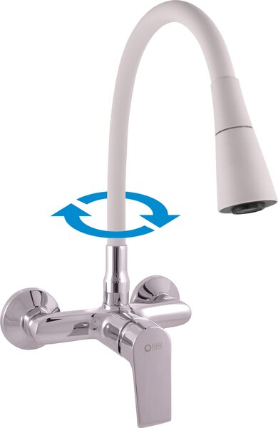 RAV Slezák Slezák Rav CO102/13S Miscelatore per lavello con braccio flessibile con doccia Colore: cromo, Dimensioni: 100 mm