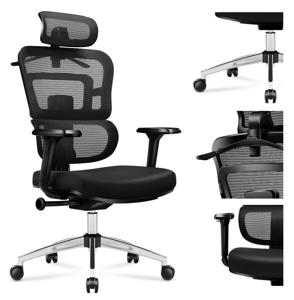 Mark Adler Expert 4.9 sedia da scrivania Sedia da ufficio 150 kg ergonomica Tessuto Mesh HD Circolazione dell'aria Ruote in gomma Nero