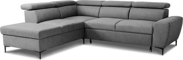 CASAPY: Divano angolare reversibile di colore antracite, con funzione letto e spazio contenitivo, per 5 persone
