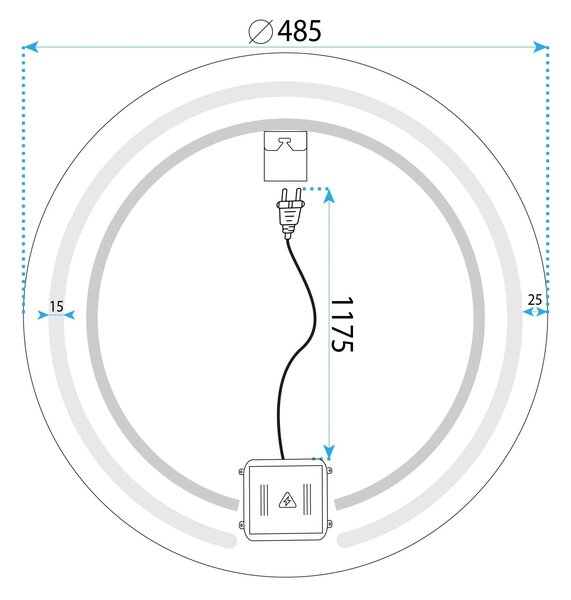 Specchio LED 50cm Modern