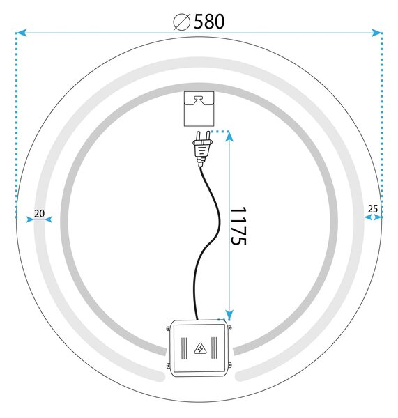 Specchio LED 60cm Modern