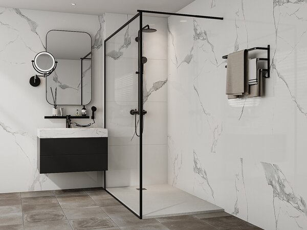 Piatto per doccia da posare o da a incasso 160 x 90 cm in Resina Bianco - MIRNOSA