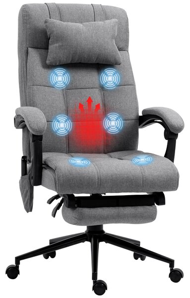 Sedia da ufficio Vinsetto con funzione massaggio, sedia ergonomica per PC con funzione reclinabile