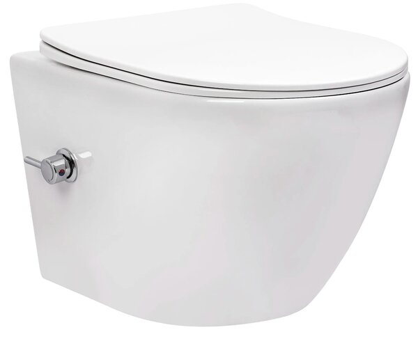 Vaso WC sospeso REA Carlo Lux Rimless con funzione bidet
