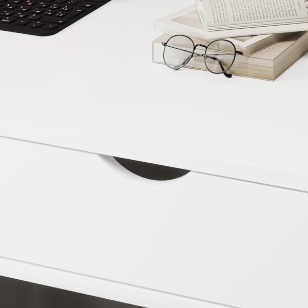 HOMCOM Scrivania Segretario Scrivania per Computer Stile neo-rétro cassetto Vano mensola metallo Bianco | Aosom Italy