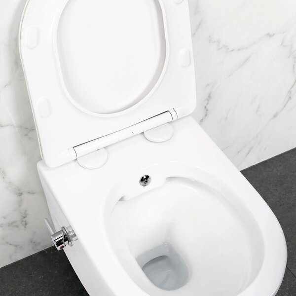 Vaso WC sospeso REA Carlo Lux Rimless con funzione bidet