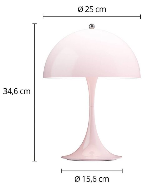 Louis Poulsen Lampada da tavolo a LED Panthella 250, dimmerabile, Violetto / Fucsia / Rosa, Soggiorno / Sala da pranzo, Plastica, Moderno, Lampada da tavolo LED