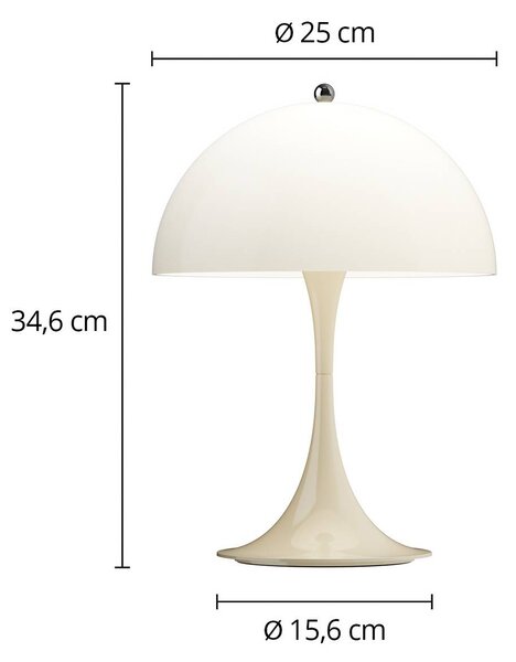 Louis Poulsen Lampada da tavolo a LED Panthella 250, dimmerabile, Crema / Ambra, Soggiorno / Sala da pranzo, Plastica, Moderno, Lampada da tavolo LED