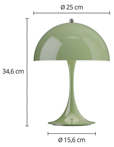 Louis Poulsen Lampada da tavolo a LED Panthella 250, dimmerabile, Verde, Soggiorno / Sala da pranzo, Plastica, Moderno, Lampada da tavolo LED