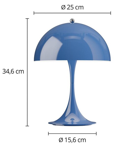 Louis Poulsen Lampada da tavolo a LED Panthella 250, dimmerabile, Blu, Soggiorno / Sala da pranzo, Plastica, Moderno, Lampada da tavolo LED