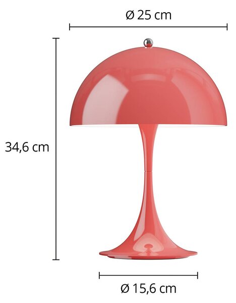 Louis Poulsen Lampada da tavolo a LED Panthella 250, dimmerabile, Rosso, Soggiorno / Sala da pranzo, Plastica, Moderno, Lampada da tavolo LED