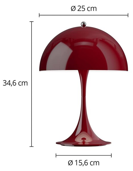 Louis Poulsen Lampada da tavolo a LED Panthella 250, dimmerabile, Rosso, Soggiorno / Sala da pranzo, Plastica, Moderno, Lampada da tavolo LED