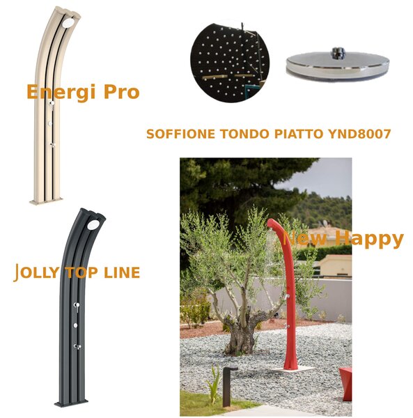 Soffione Tondo piatto in Acciaio inox 150 mm per modelli Jolly Top Line e Energy Pro