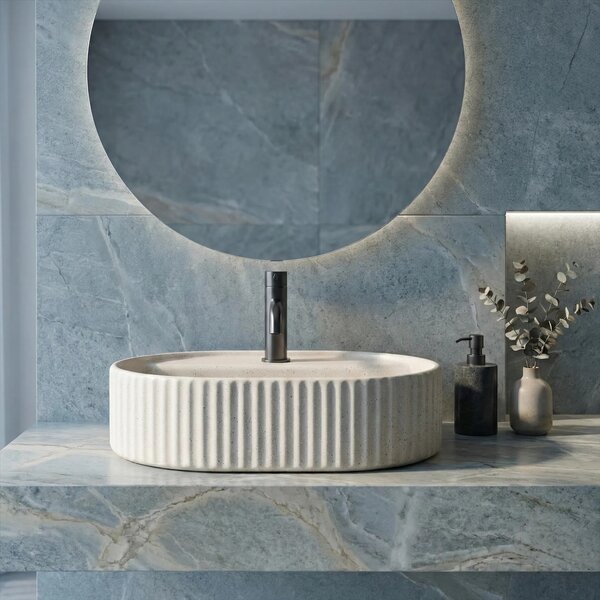 Lavabo da appoggio Rea Marcela 50 Vanilla