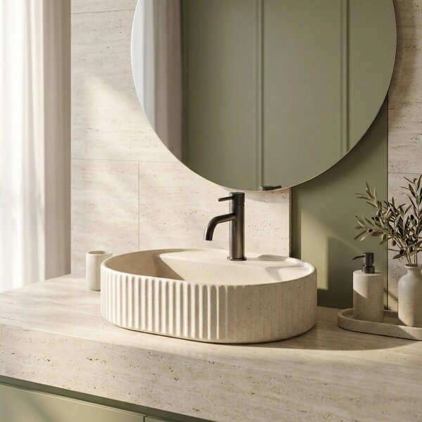 Lavabo da appoggio Rea Marcela 50 Vanilla
