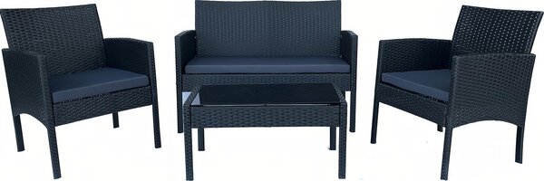 Set di 4 mobili da esterno Zita antracite/grigio
