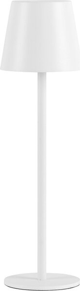 Lampada da tavolo a LED Selltec con batteria ricaricabile, orientabile verso l'alto e verso il basso, uscita luce, USB, dimmerabile con comando touch, bianca, per interni ed esterni