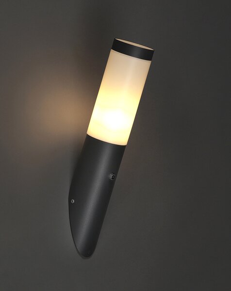 Lampada da esterno moderna, grigio scuro, chiaro, scuro, con sensore, IP44, Rox