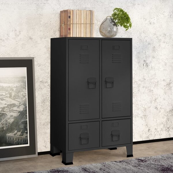VidaXL Armadio in stile industriale antracite 67x35x107 cm in acciaio - Armadio - Armadi - Armadio portaoggetti - Armadio guardaroba