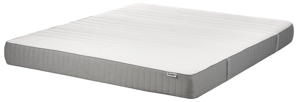 BELIANI Materasso in schiuma di lattice bianco-grigio 180 x 200 cm medio duro con rivestimento in poliestere sfoderabile con cerniera accessori per la camera da letto