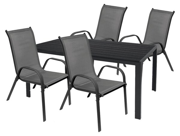 Set da giardino Set di sedute 5 pezzi 180x90cm Alluminio / Non-Legno