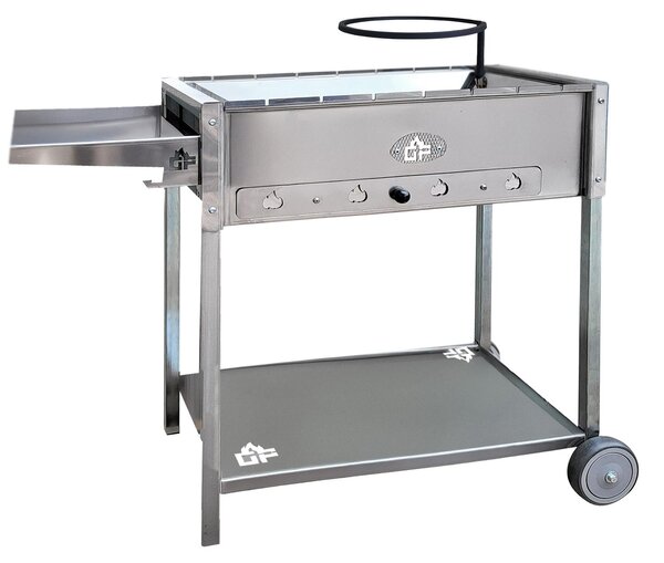 Mangal Batyr Deluxe 60: griglia per shashlik con ripiano e supporto per pentole