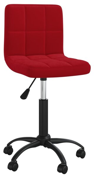 VidaXL Sedia da ufficio girevole in velluto rosso vino