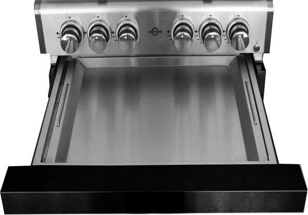 ALLGRILL Vassoio raccogli grasso con guida telescopica Nero per barbecue a gas Modular CHEF S Black (900-2-Black)
