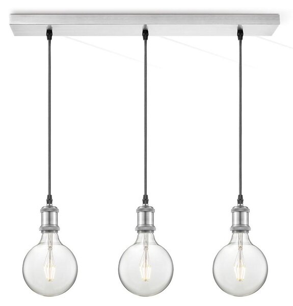 Lampada a sospensione tripla VINTAGE - 3 x attacco E27 in acciaio - ideale per lampadine di design a filamento