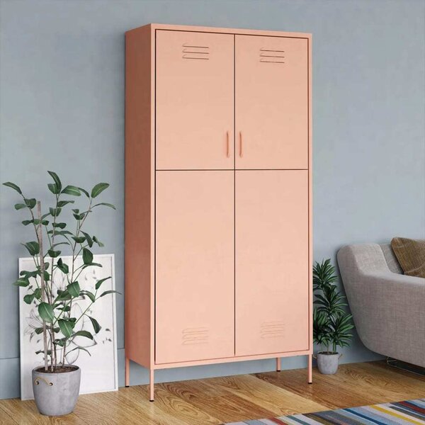 VidaXL Armadio Rosa 90x50x180 cm in acciaio - Armadio - Armadi - Armadio a muro - Armadio a muro - Guardaroba