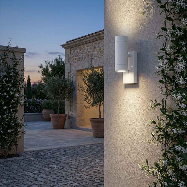 Applique Bidirezione GU10 con Sensore Crepuscolare IP65 - Bianca