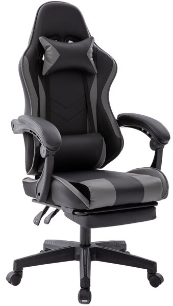 Sedia da gaming da ufficio Delman poltrona ergonomica per gamer con poggiapiedi e poggiatesta 0060GY