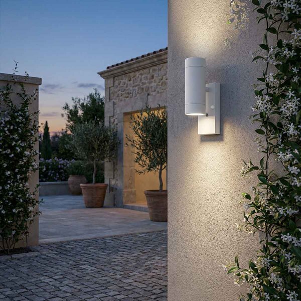 Applique Bidirezione GU10 con Sensore Crepuscolare IP65 - Bianca