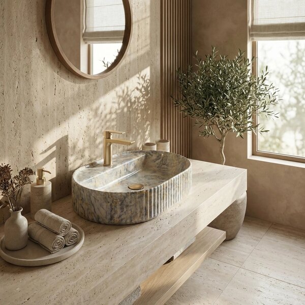 Lavabo da appoggio Rea Marcela 60 Ruststone