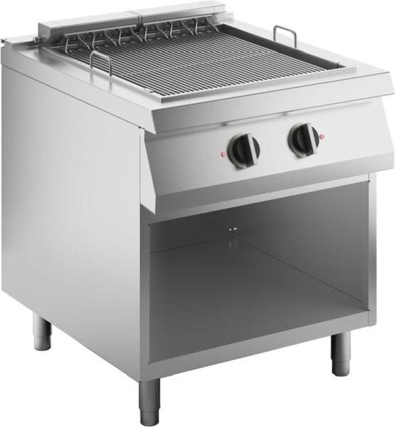 Griglia a vapore elettrica KBS da 8,16 kW con vaschetta per l'acqua scanalata, base aperta, 400 volt