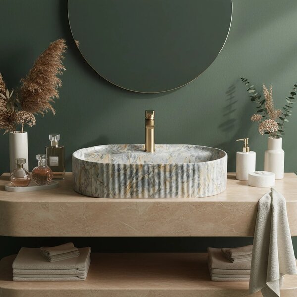 Lavabo da appoggio Rea Marcela 60 Ruststone