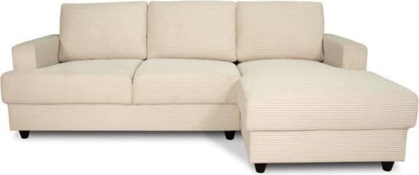 Divano a 4 posti per angolo destro - PAUL in velluto a coste - tessuto beige - 216 x 141 x 79 cm