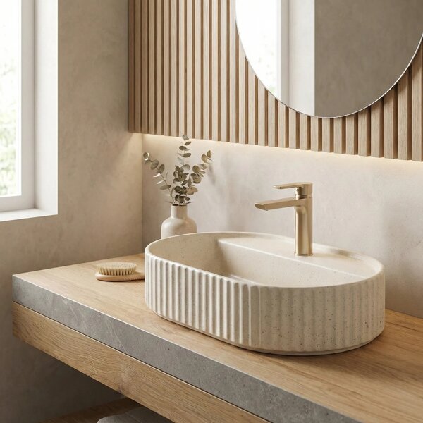Lavabo da appoggio Rea Marcela 60 Vanilla